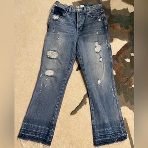 AYR The Form Shredded Crop Straight leg Jeans